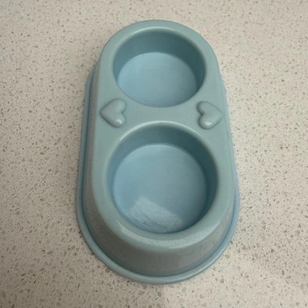 Vintage Playskool Victorian Dollhouse Blue Dog Dish 1990s